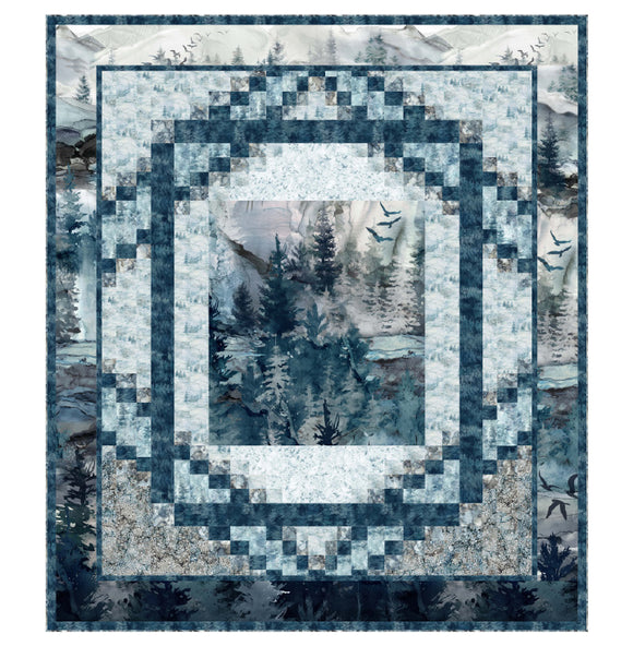 Pattern Split Scene by Pine Tree Country Quilts PTN 2898, featuring SOAR collection by Northcott