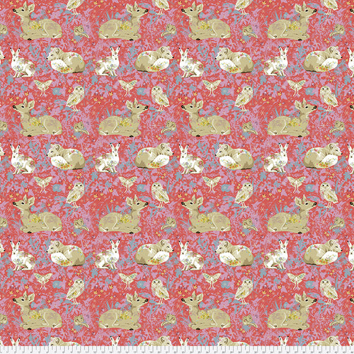 Fabric Mini Enchanted Forest, by Odile Bailloeul from Land Art Collection for Free Spirit, PWOB025.ROSE