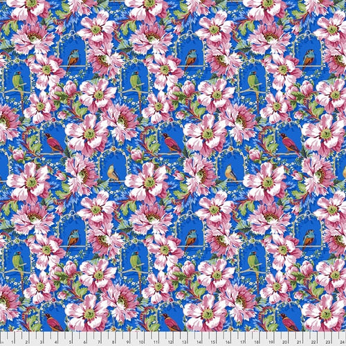Fabric The Queen's Musicians, small, by Odile Bailloeul from Jardin de la Reine Collection for Free Spirit, PWOB041 ROYAL