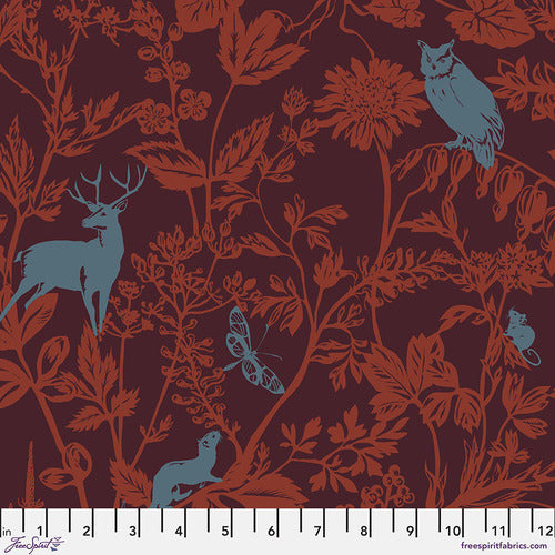 Fabric Silhouettes - Plum by Odile Bailloeul from Land Art 2 Collection for Free Spirit, PWOB062.PLUM