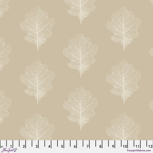 Fabric Oak Filigree, color Wheat  from the Woodland Blooms Collection, by Sanderson for Free Spirit, PWSA034.WHEAT