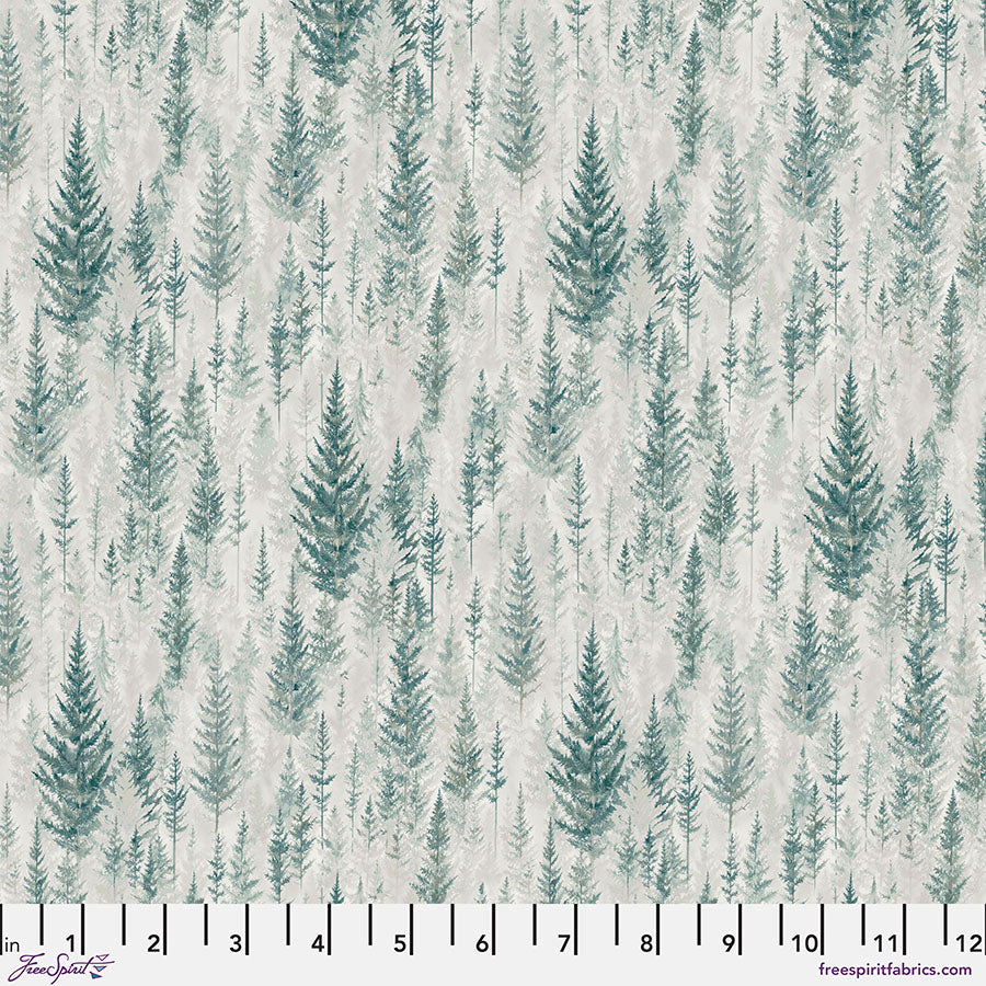 Fabric Juniper Pine, color Forest, from the Woodland Blooms Collection, by Sanderson for Free Spirit, PWSA038.FOREST