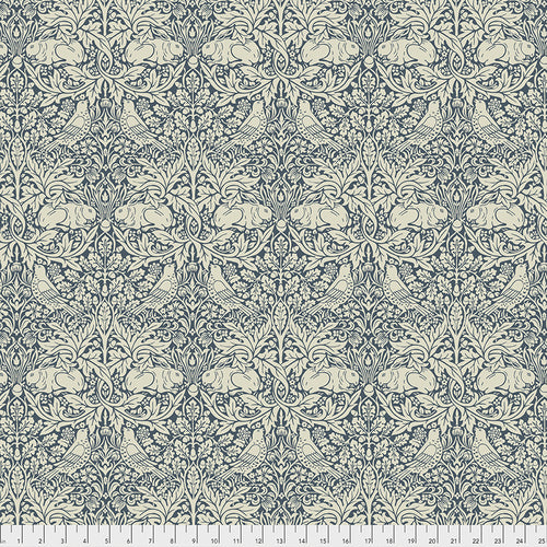Fabric Brer Rabbit, from Standen Collection, Original Morris & Co for Free Spirit, PWWM026.NAVY