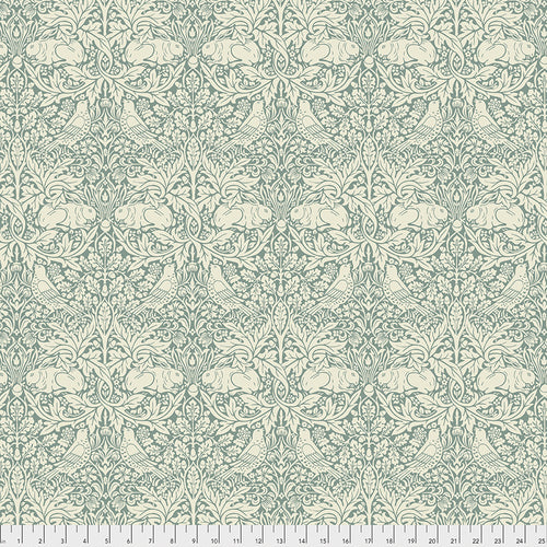 Fabric Brer Rabbit, from Standen Collection, Original Morris & Co for Free Spirit,  PWWM026.TEAL