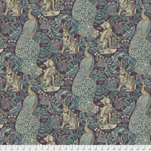 Fabric Forest - Plum, from Standen Collection, Original Morris & Co for Free Spirit, PWWM031.PLUM
