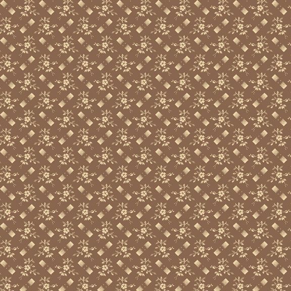 Quilting Fabric KATE'S SPRIG R570507 BROWN by Marcus Fabrics from Back in the Day Collection.