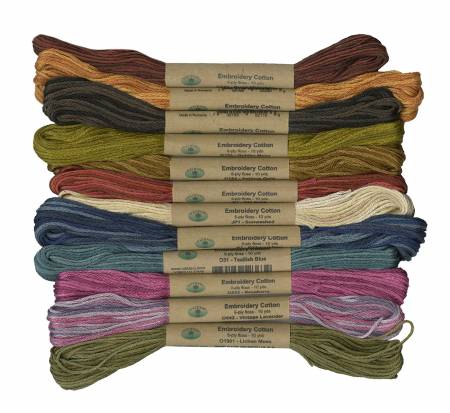 Valdani Embroidery Floss 6 Strand Sampler 12 Assorted Colors The Scent of Flowers # SF6STSMPLR