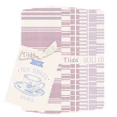 Fabric, 6 Fat 1/4s bundle (each 20x22") from Tilda, Tea Towel Basic Collection 300046 Red Plum